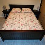 Koloniaal bruin bed 160x200 + nachtkastjes, Huis en Inrichting, Ophalen, Bruin, Koloniaal, Tweepersoons