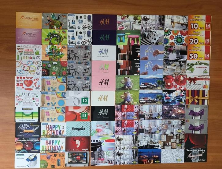 Verzameling cadeaukaarten Polen, Verzamelen, Complete verzamelingen en Collecties, Ophalen of Verzenden