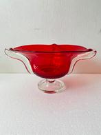 Murano robijn rode glazen fruitschaal