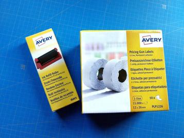 avery prijstang labels en inktrollen beschikbaar voor biedingen
