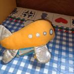 Vliegtuig knuffel met daarin boek uitleg over vliegen, Ophalen of Verzenden
