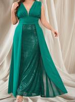 Groene galajurk met pailletten en tule mt 44, Overige typen, Maat 42/44 (L), Nieuw, Ophalen of Verzenden