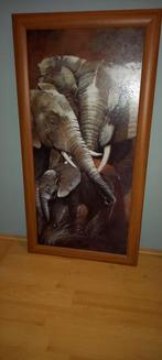 schilderij olifanten, Huis en Inrichting, Ophalen, Minder dan 50 cm, 50 tot 75 cm, Zo goed als nieuw