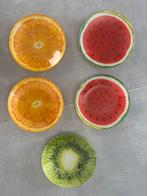 Vrolijke bordjes met fruitprint te koop, Ophalen of Verzenden