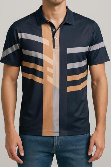 Stijlvolle heren polo M – abstract patroon, nieuw beschikbaar voor biedingen