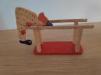 Vintage houten speelgoed tuimelclown op brug, Ophalen of Verzenden, Gebruikt, Overige typen