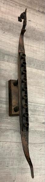 Grote drakenboot kandelaar van massief messing, Ophalen of Verzenden, Gebruikt, Metaal, 75 cm of meer