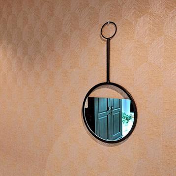 Geweldige industriële ronde spiegel van zwart metaal beschikbaar voor biedingen