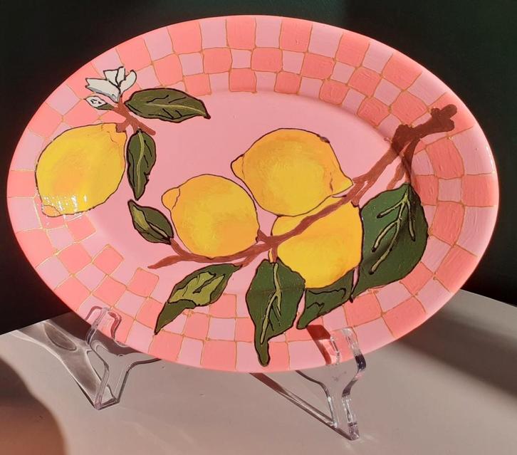 2 Handbeschilderde schalen van Rixsa-art, Antiek en Kunst, Kunst | Overige Kunst, Ophalen of Verzenden