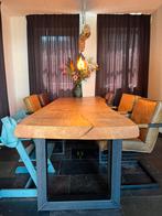 Boomstamtafel, Huis en Inrichting, Tafels | Eettafels, Ophalen, Gebruikt, 200 cm of meer, 50 tot 100 cm