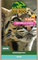 2 toegangskaarten Zie Zoo dierentuin Volkel, Tickets en Kaartjes, Twee personen, Ticket of Toegangskaart