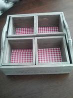 Nieuw houten dienblad JET met 4 losse bakjes, Ophalen of Verzenden, Nieuw, Rechthoekig, Hout