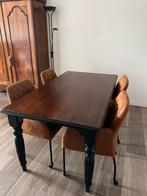 Houten Eettafel met 4 Stoelen, Huis en Inrichting, Tafels | Eettafels, Ophalen, Gebruikt, 100 tot 150 cm, Eikenhout