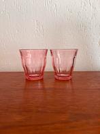 Set van 2 roze Duralex Picardie glazen, Ophalen of Verzenden, Zo goed als nieuw
