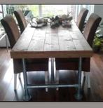 Prachtige steigerhouten steigerbuis steigerbuizen eettafel, Huis en Inrichting, Ophalen, 50 tot 100 cm, Zo goed als nieuw, Landelijk industrieel stoer robuust