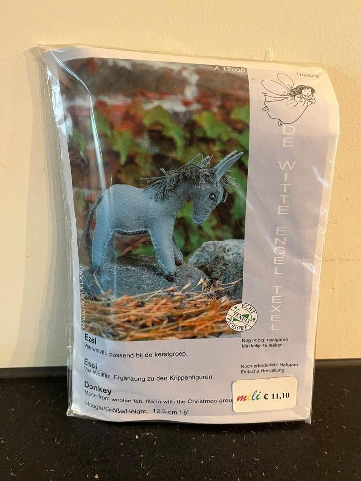 Zelfmaakpakket Ezel atelier de Witte Engel, Hobby en Vrije tijd, Vilt, Nieuw, Boek of Patroon, Wolvilt, Verzenden