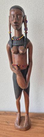 Vintage Afrikaanse TRIBAL ETNISCHE houten vrouw Masai, Antiek en Kunst, Ophalen of Verzenden