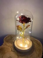 Glazen stolp met gouden roos., Nieuw, Ophalen of Verzenden