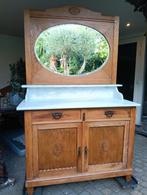 Antieke wastafel badkamermeubel commode vintage marmer blad, Antiek en Kunst, Ophalen of Verzenden