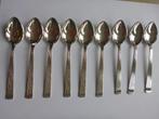 9 verzilverde lepeltjes, Ampire Gala, gemerkt zilverstad., Huis en Inrichting, Keuken | Bestek, Ophalen of Verzenden, Zo goed als nieuw