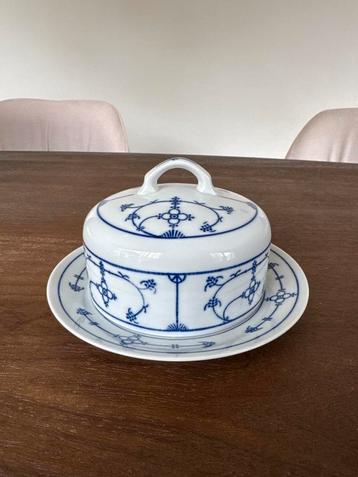 Antieke Jäger Eisenberg Botervloot DDR Porselein Blauw Decor beschikbaar voor biedingen