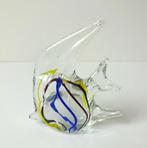 Glazen vis helder slierten in blauw geel bruin en wit 3082-g, Antiek en Kunst, Kunst | Designobjecten, Ophalen of Verzenden