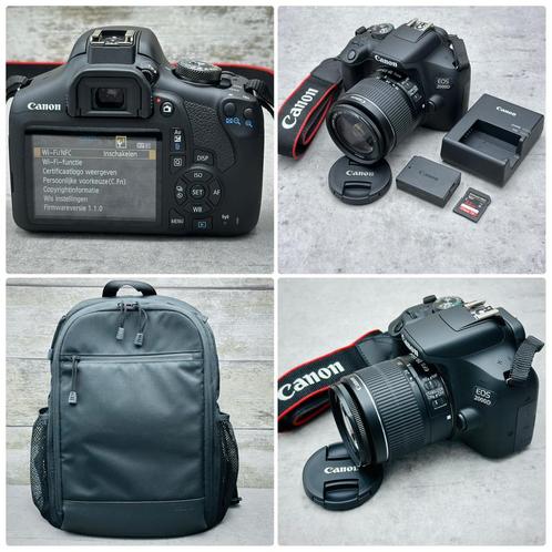 Canon EOS 2000D + Wifi Complete Set Nieuwstaat! Incl. Rugtas, Audio, Tv en Foto, Fotocamera's Digitaal, Zo goed als nieuw, Spiegelreflex