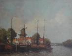 DORPJE AAN WATER⛵HAVENTJE MET BOOTJES⛵STIJL JAN KNIKKER JR, Ophalen of Verzenden
