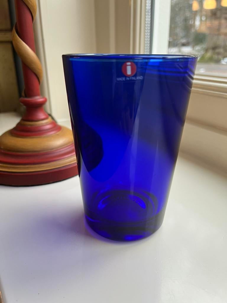 Littala Kartio kobaltblauw groot glas ontwerper  Kaj Franck, Antiek en Kunst, Ophalen of Verzenden