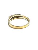 14k geel en witgouden ring met diamanten, 18 tot 19, -, -, Ophalen of Verzenden
