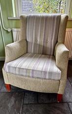 Comfortabele fauteuil met gestreepte bekleding, Huis en Inrichting, Fauteuils, Ophalen, Gebruikt, Stof, 75 tot 100 cm