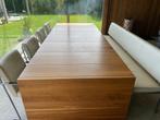 Eetset met 4x stoel en bank merk Harvink kleur creme leer, Ophalen, Gebruikt, Modern, 4 tot 6 stoelen