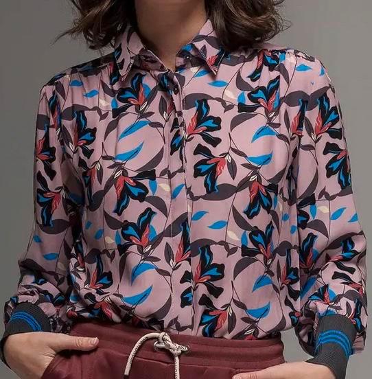 4Funky Flavours blouse bloemenprint, geribde manchetten, Kleding | Dames, Blouses en Tunieken, Nieuw, Maat 38/40 (M), Overige kleuren