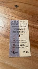 Treinkaartje Heerenveen Feyenoord 1973 €15, Verzamelen, Spoorwegen en Tramwegen, Ophalen of Verzenden, Zo goed als nieuw, Tram