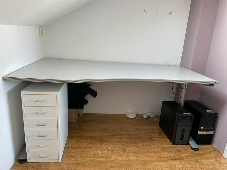 Bureau met stoel, Huis en Inrichting, Bureaus, Gebruikt, Bureau, In hoogte verstelbaar, Ophalen