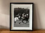Polospelers ingelijste zwart-wit foto 44,5x54,5 cm, Ophalen of Verzenden, Gebruikt, 50 tot 75 cm, 50 tot 75 cm