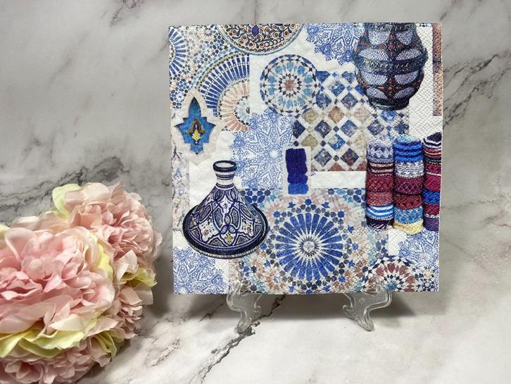 Knutsel servet Medina Marokko tapijt vaas decoupage nr 525, Hobby en Vrije tijd, Knutselen, Nieuw, Materiaal, Ophalen of Verzenden