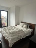 IKEA Bed + Nachtkastje – €50 samen of los te koop, Ophalen, Gebruikt, Wit, Tweepersoons