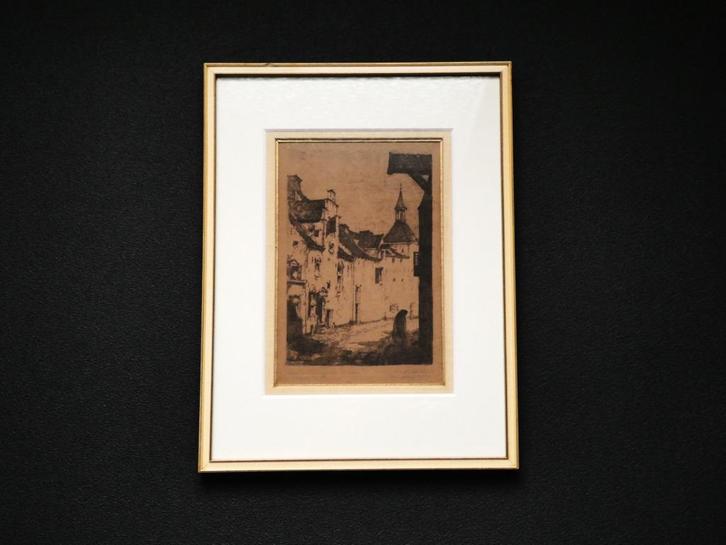 Ets Anton Pieck Muurhuizen Amersfoort Dieventoren 1916, Antiek en Kunst, Kunst | Etsen en Gravures, Ophalen of Verzenden