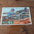 Jaap Veenendaal 1945 vissen ansichtkaart, Ophalen of Verzenden, 1940 tot 1960, Overig Europa