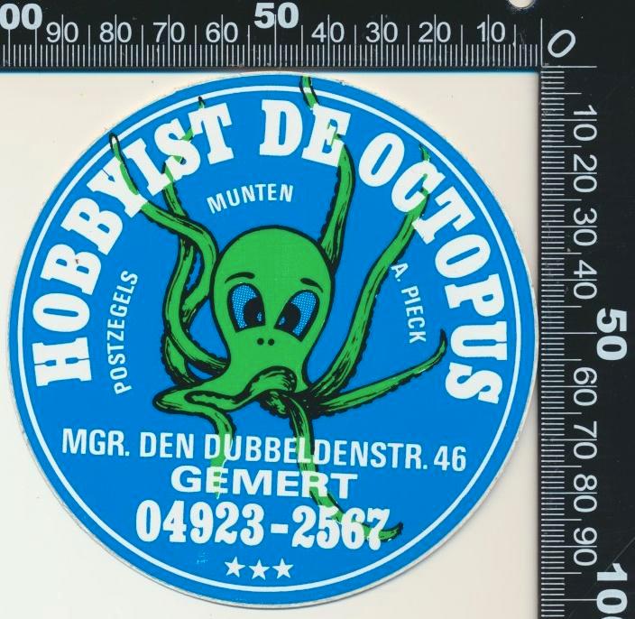 Sticker: Hobbyist De Octopus - Gemert, Verzamelen, Stickers, Zo goed als nieuw, Bedrijf of Vereniging, Verzenden