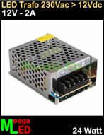 LED Trafo Voeding Adapter Driver - 230V > 12V - 2A = 24W - O, Ophalen of Verzenden, Nieuw, LEDtrafo