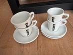 4 kop en schotels van Earth koffie wit porselein 2 maten, Ophalen, Zo goed als nieuw, Overige stijlen, Kop(pen) en/of Schotel(s)
