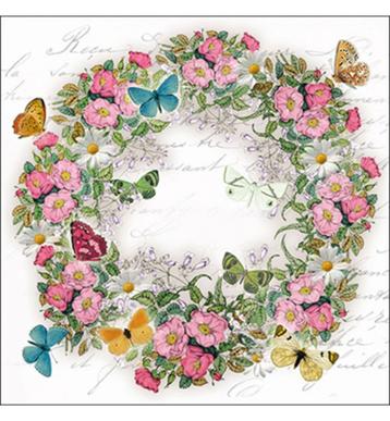 Ambiente servet Wreath of flowers 33 x 33 cm 13314920 beschikbaar voor biedingen