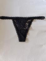 Dames string zwart met kant maat S, Ophalen of Verzenden, Zwart, String
