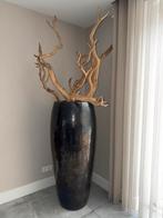 Twee grote decoratieve potten met takken, Huis en Inrichting, Woonaccessoires | Vazen, Overige materialen, Zwart, Ophalen of Verzenden