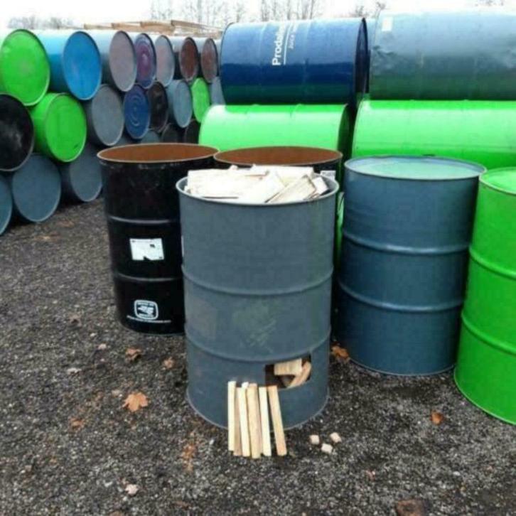 vuurton 200 lit vol hout of leeg ruime vooraad, Tuin en Terras, Vuurkorven, Zo goed als nieuw, Vuurton, Ophalen