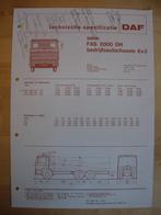 DAF FAS 2000 DH Technische Specificatie folder 1975 – 6x2, Ophalen, Zo goed als nieuw, Overige merken, DAF