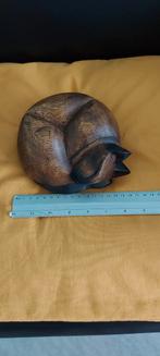 Slapende Siamese houten kat, Antiek en Kunst, Kunst | Beelden en Houtsnijwerken, Ophalen