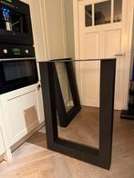 Zwarte stalen bar tafelpoten barpoten, Ophalen, Tafelpoot, 50 tot 100 cm, Vierkant